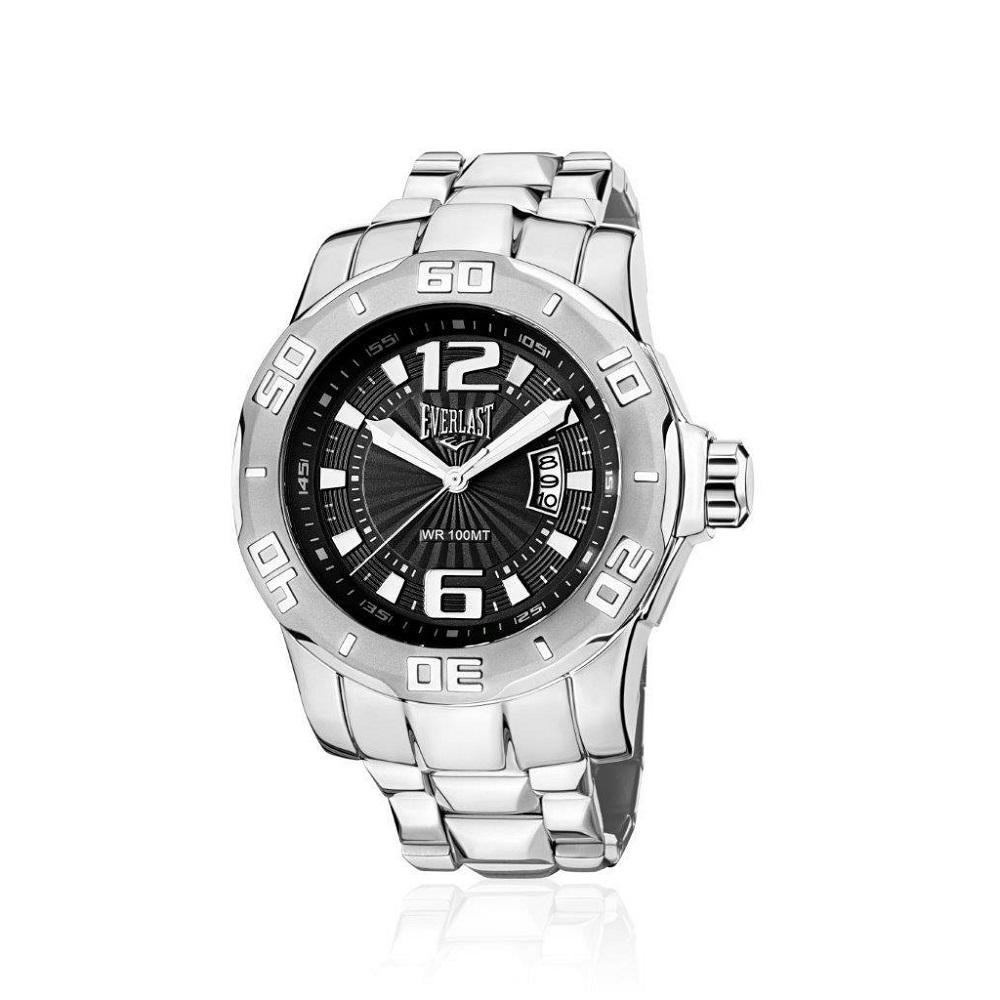 Relógio Pulso Everlast Masculino Calendário Aço E664 Prata 1