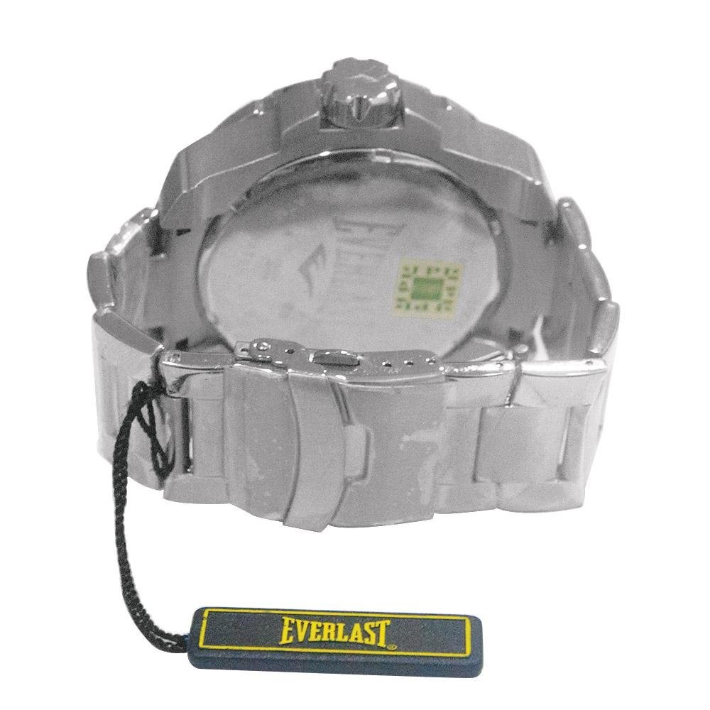 Relógio Pulso Everlast Masculino Calendário Aço E664 Prata 4