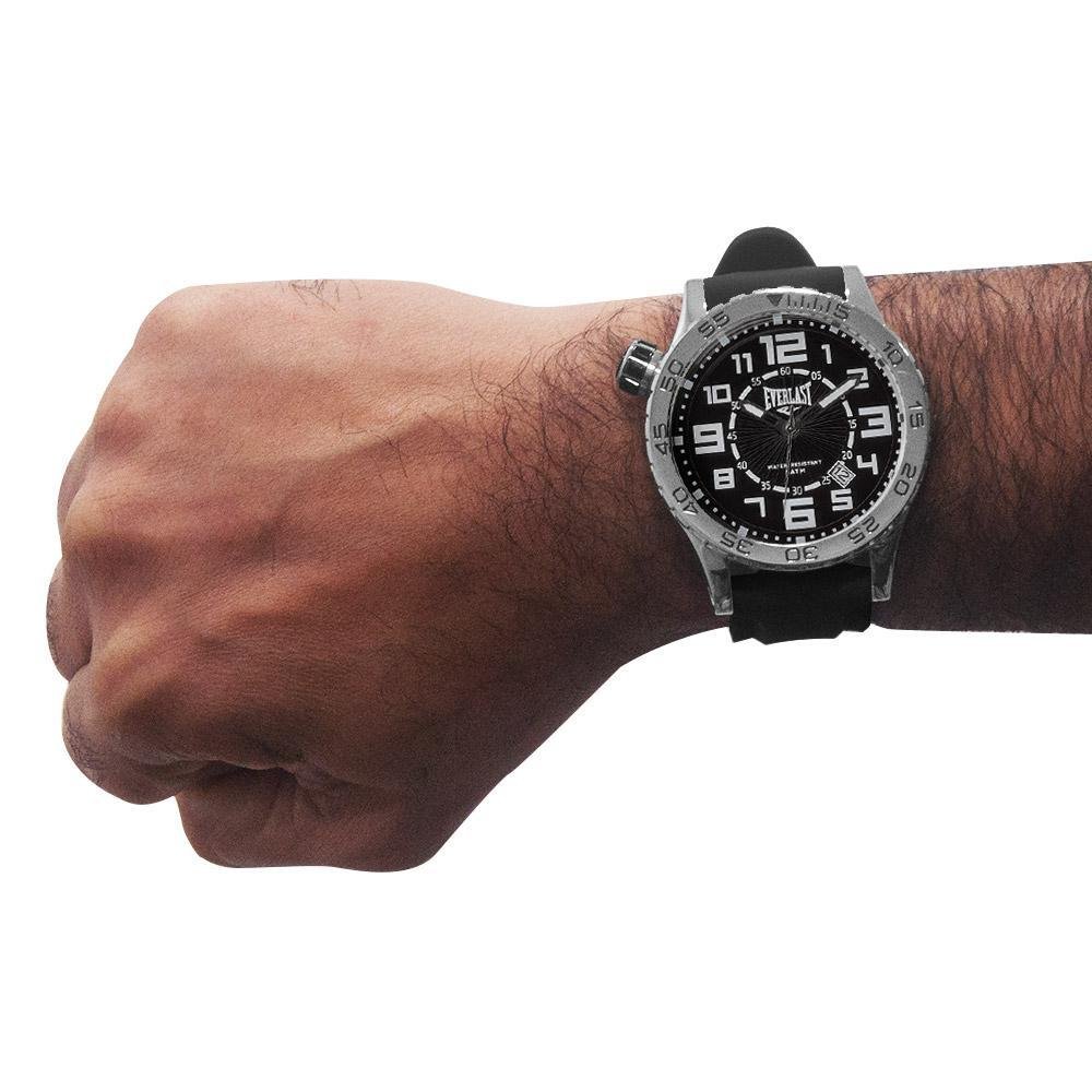 Relógio Pulso Everlast Masculino Calendário Prata 2