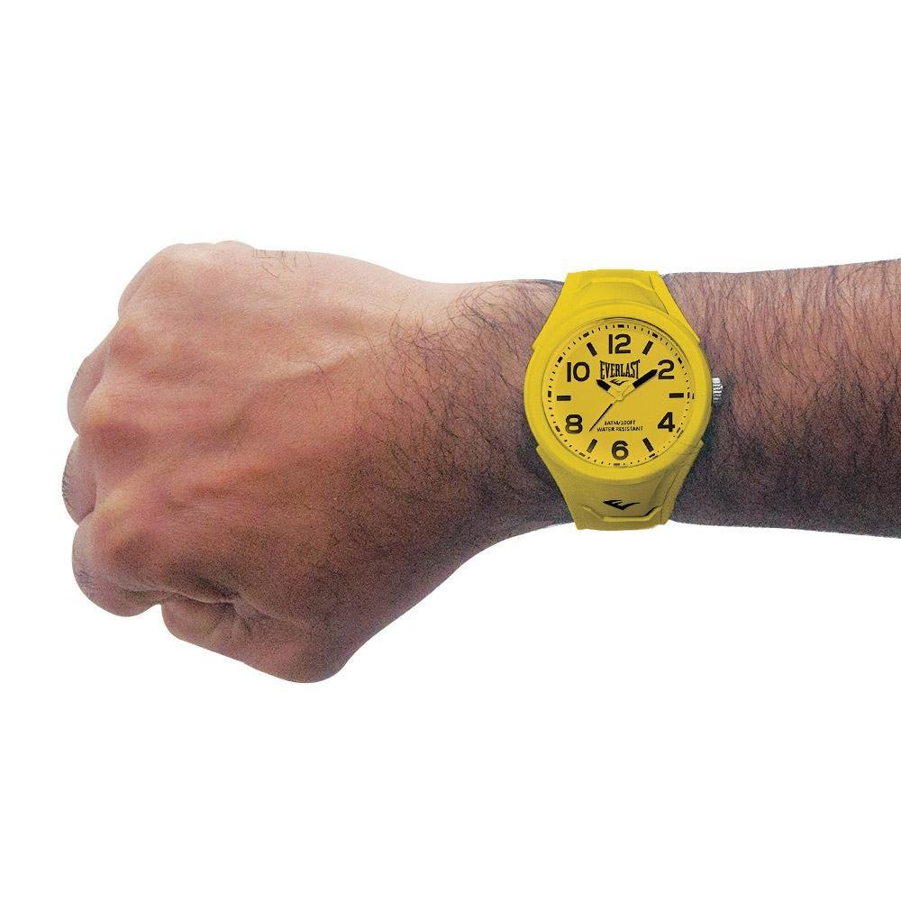 Relógio Pulso Everlast Unissex Esporte Silicone E706 Amarelo 2