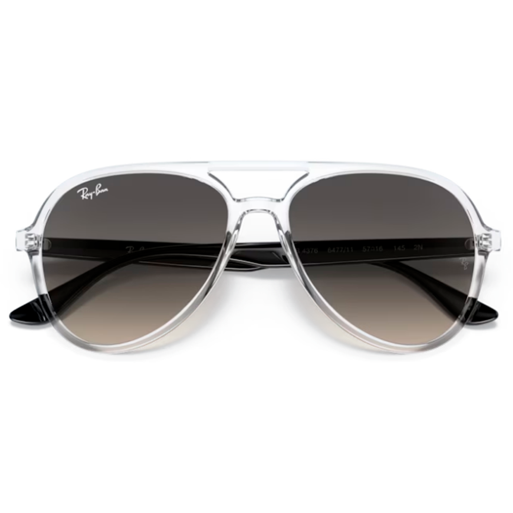 OCULOS SOLAR RAY-BAN RB4376 64771157 Preto/Transparente 4