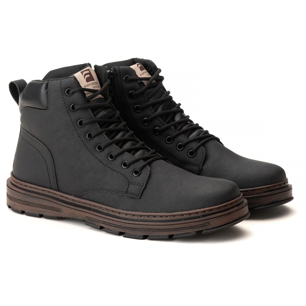 Bota Coturno Masculino Moda Casual Sola Borracha Macia Conforto Estilo e Qualidade Preto 3