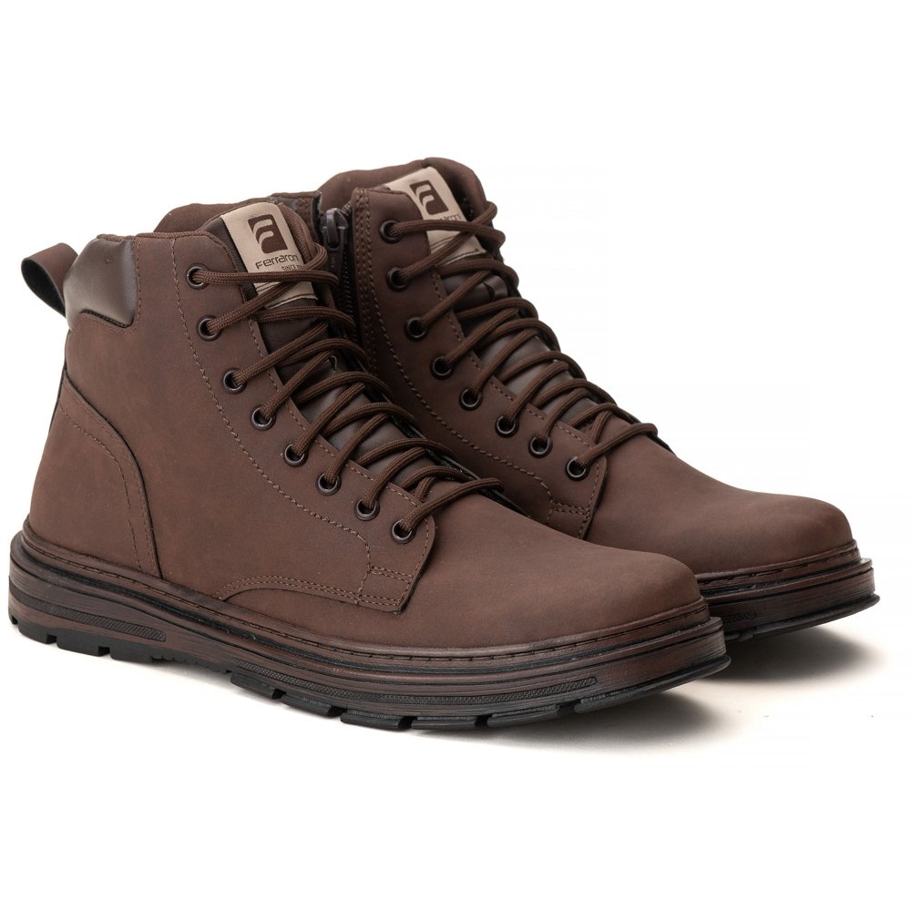 Bota Coturno Masculino Moda Casual Sola Borracha Macia Conforto Estilo e Qualidade Marrom 3