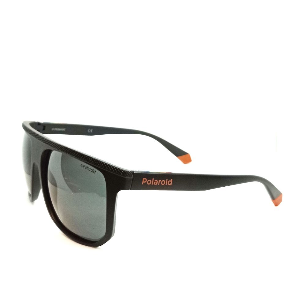 Óculos de Sol Masculino Retangular Preto Polaroid Preto