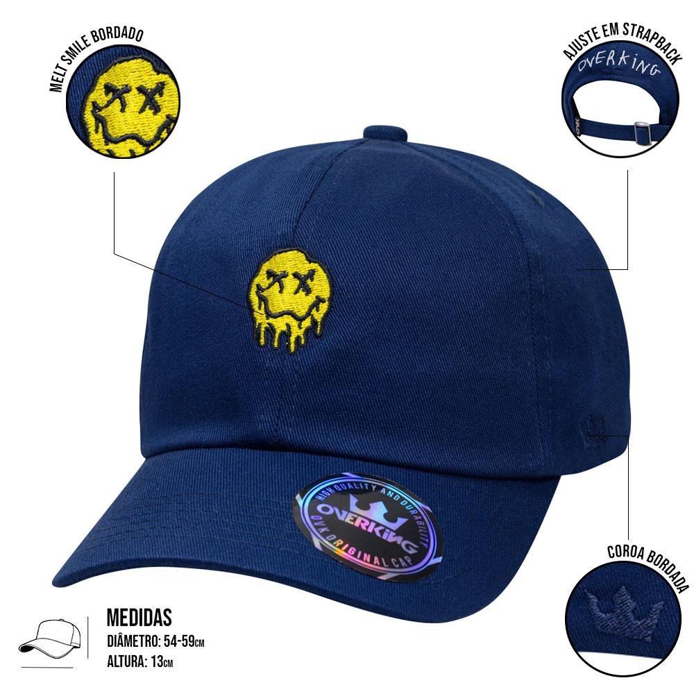 Boné Overking Dad Hat Strapback Melt Smile Marinho Azul 4