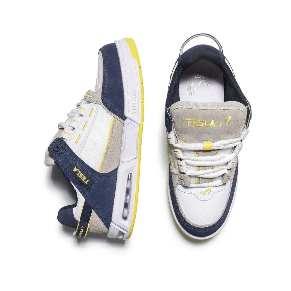 Tênis Tesla Coil Delux White Blue Multicores 4