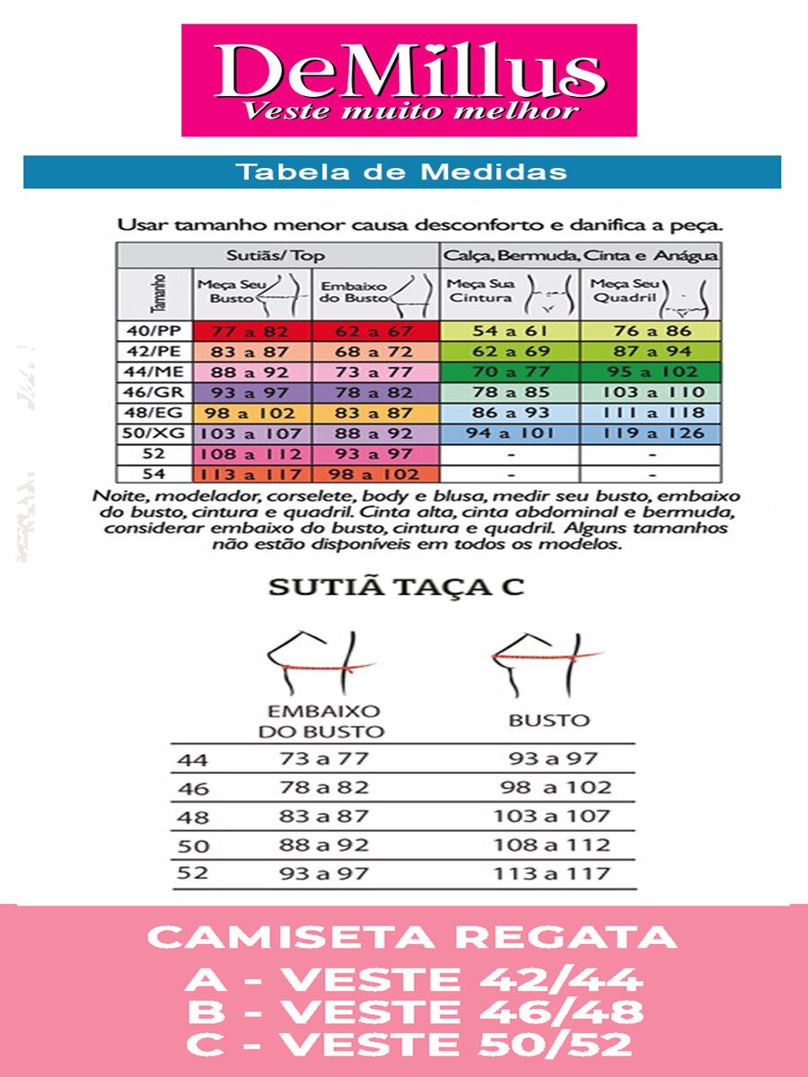 Kit com 2 Sutiãs Sustentação Olimpo Firantela Demillus 61742 Taça B Colorido Azul 3