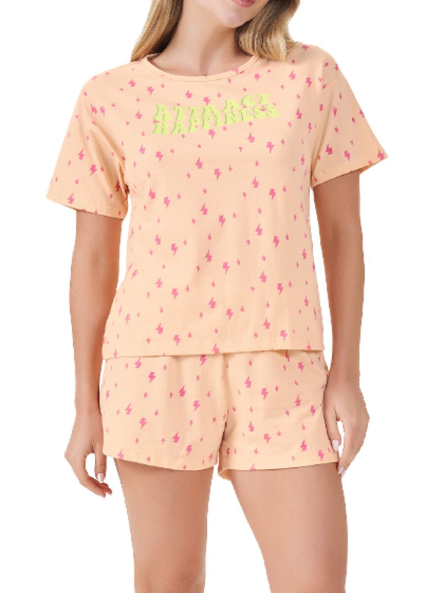 Pijama Feminino Curto Espaço Pijama 41227 Laranja 1