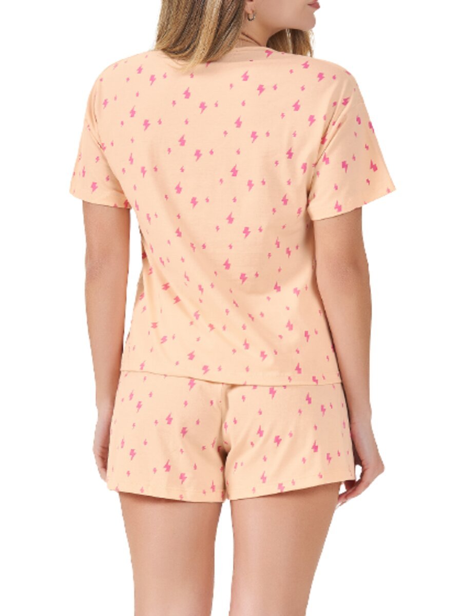 Pijama Feminino Curto Espaço Pijama 41227 Laranja 2