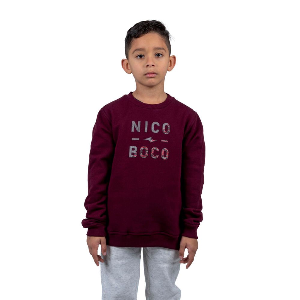 Moletom Nicoboco Careca Infantil Plotmon - Vinho (51233) Vermelho 1