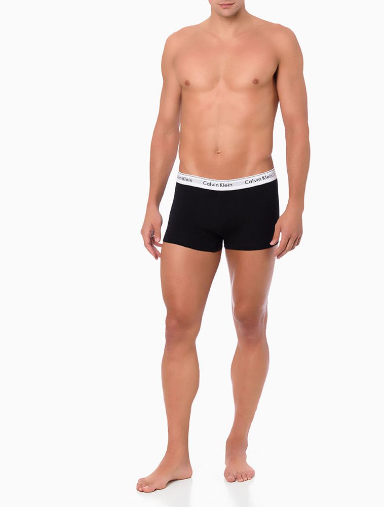 Kit 2 Underwear Trunk Modern Cotton Cuecas Calvin Klein - Preto Preto 3