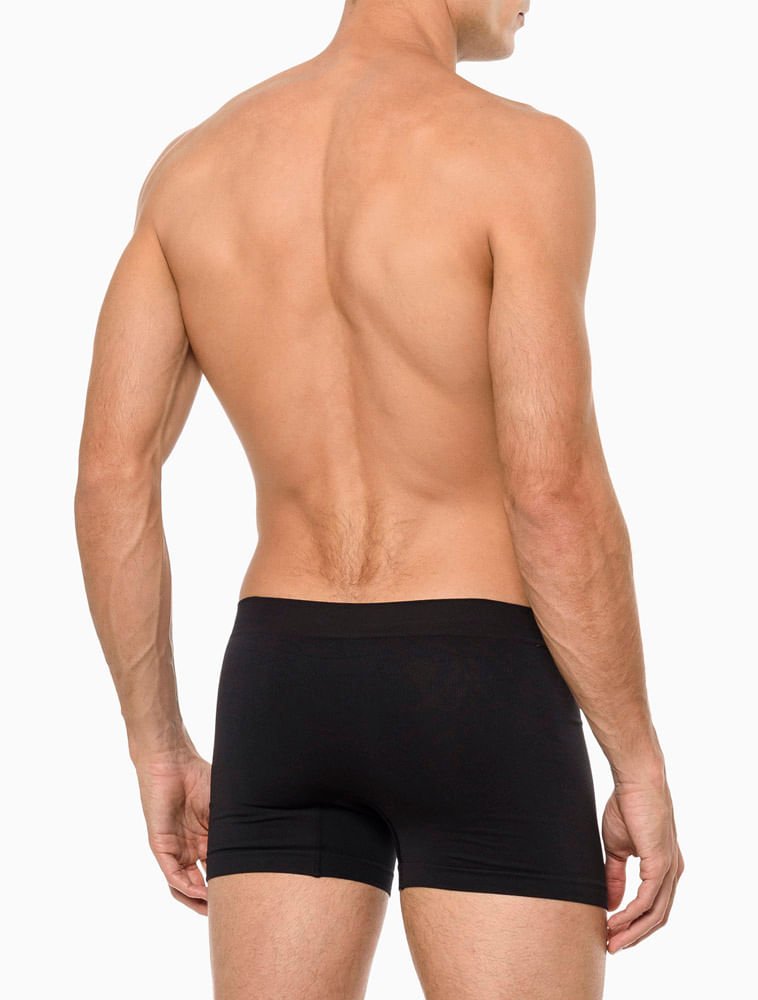 Kit 3 Underwear Trunk Sem Costura Microfibra Cintura Baixa Cueca Calvin Klein - Preto Preto 3