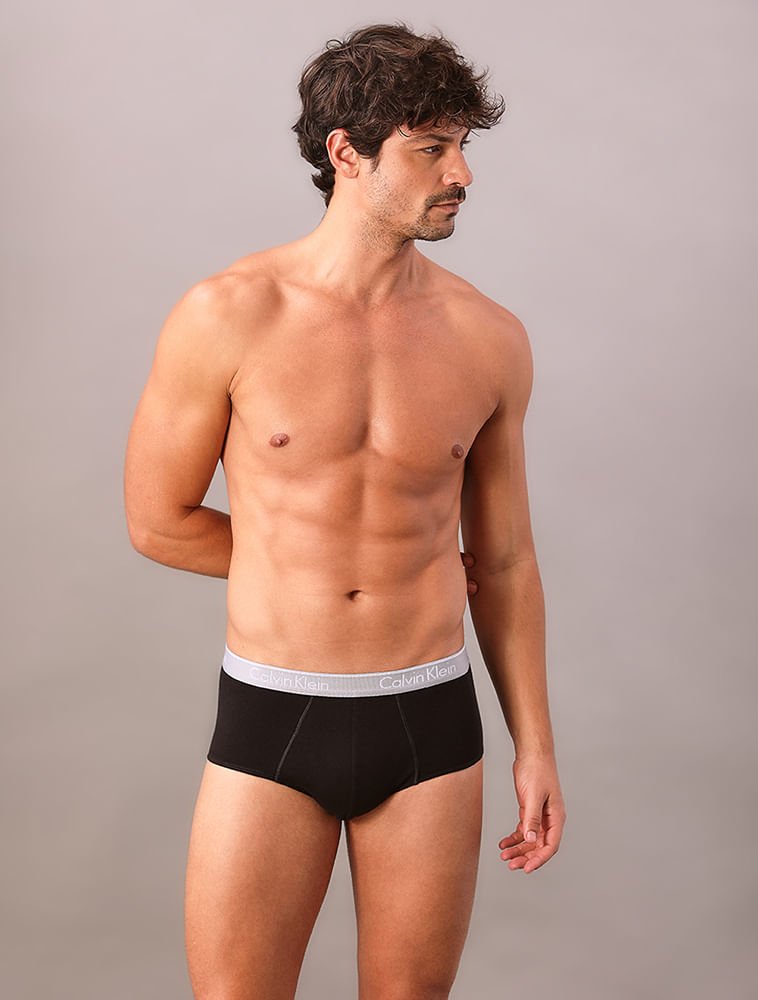 Kit 2 Underwear Brief de Algodão Clássica Cuecas Calvin Klein - Preto Preto 4