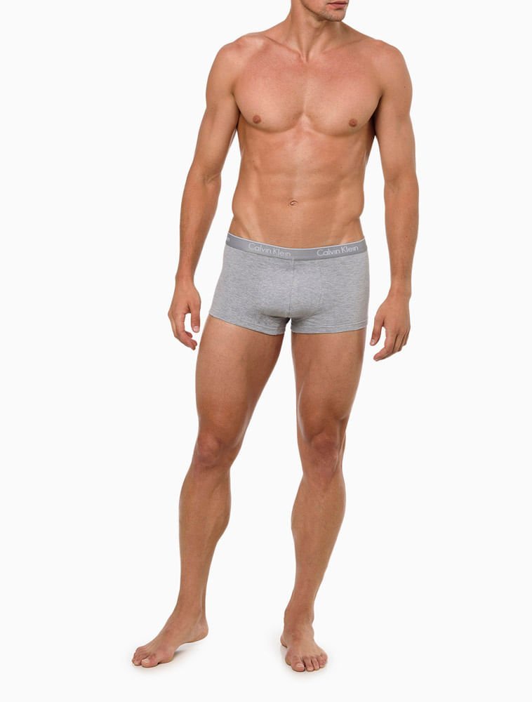 Kit 2 Underwear Trunk Cintura Baixa de Algodão Clássica Cuecas Calvin Klein - Cinza Cinza 2