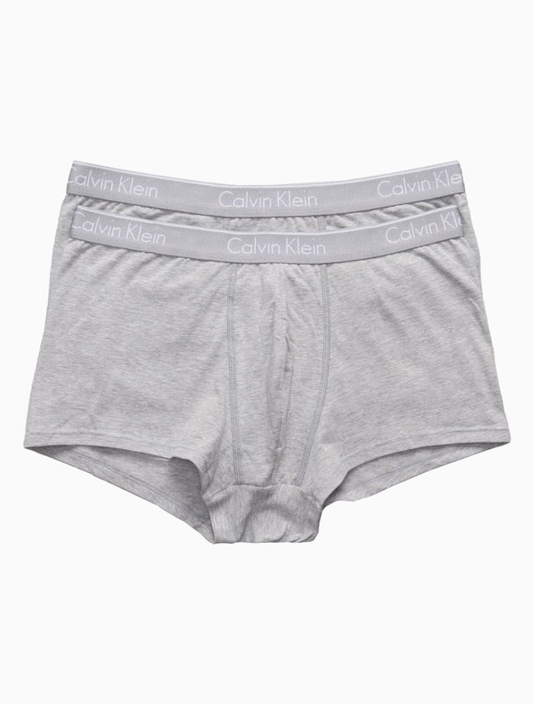 Kit 2 Underwear Trunk Cintura Baixa de Algodão Clássica Cuecas Calvin Klein - Cinza Cinza 4