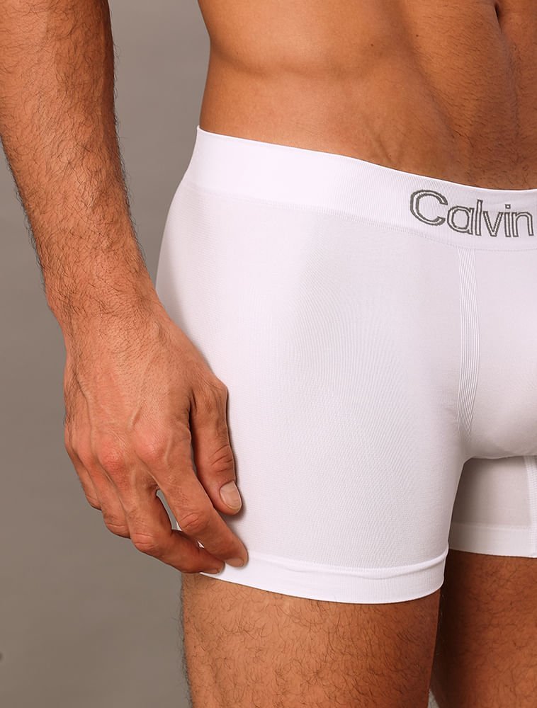 Kit 3 Underwear Trunk Sem Costura Microfibra Cintura Baixa Cueca Calvin Klein - Branco Branco 3
