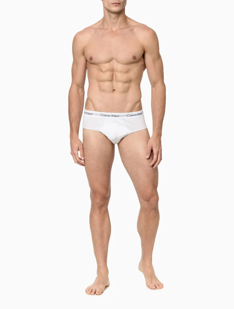 Kit 3 Underwear Brief Clássica Algodão Com Elastano Cintura Baixa Cuecas Calvin Klein - Multicolor Preto 2