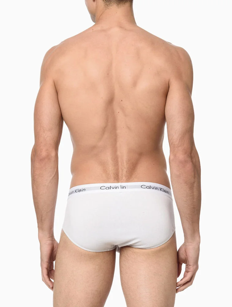Kit 3 Underwear Brief Clássica Algodão Com Elastano Cintura Baixa Cuecas Calvin Klein - Multicolor Preto 3
