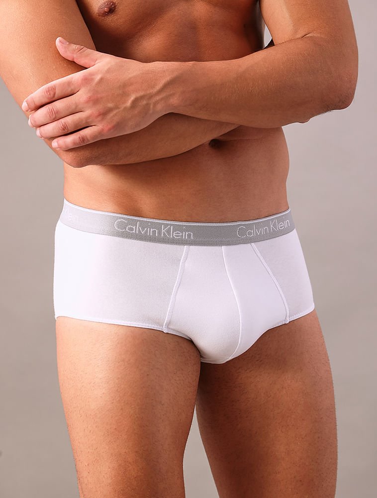 Kit 2 Underwear Brief de Algodão Clássica Cuecas Calvin Klein - Branco Branco 3