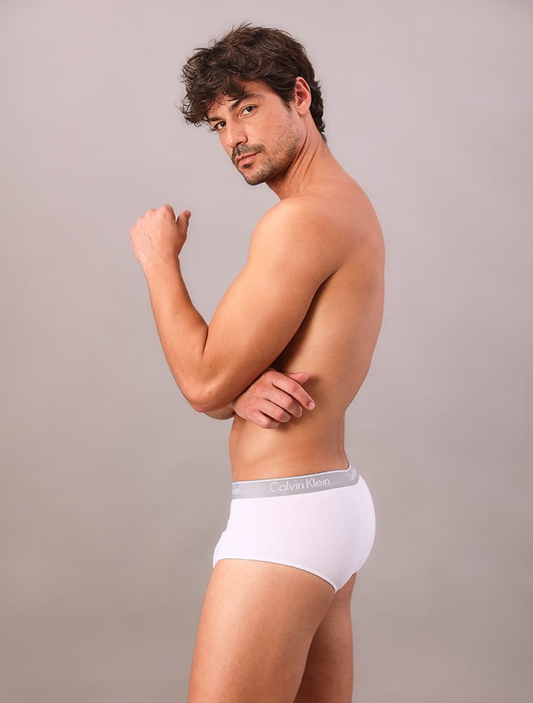 Kit 2 Underwear Brief de Algodão Clássica Cuecas Calvin Klein - Branco Branco 5