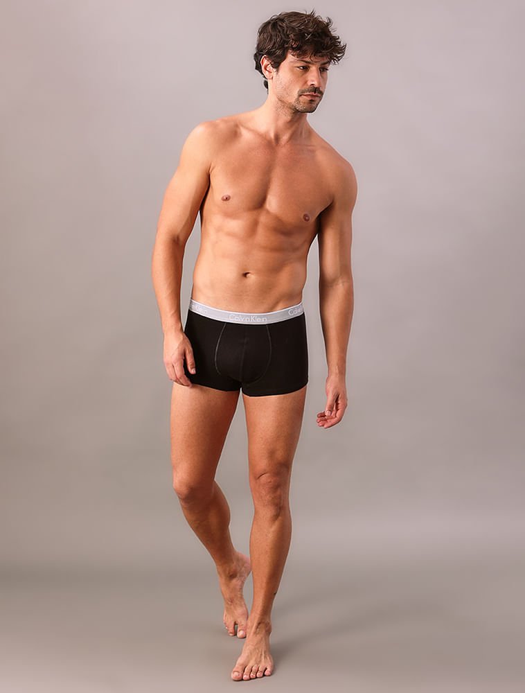 Kit 2 Underwear Trunk Cintura Baixa de Algodão Clássica Cuecas Calvin Klein - Preto