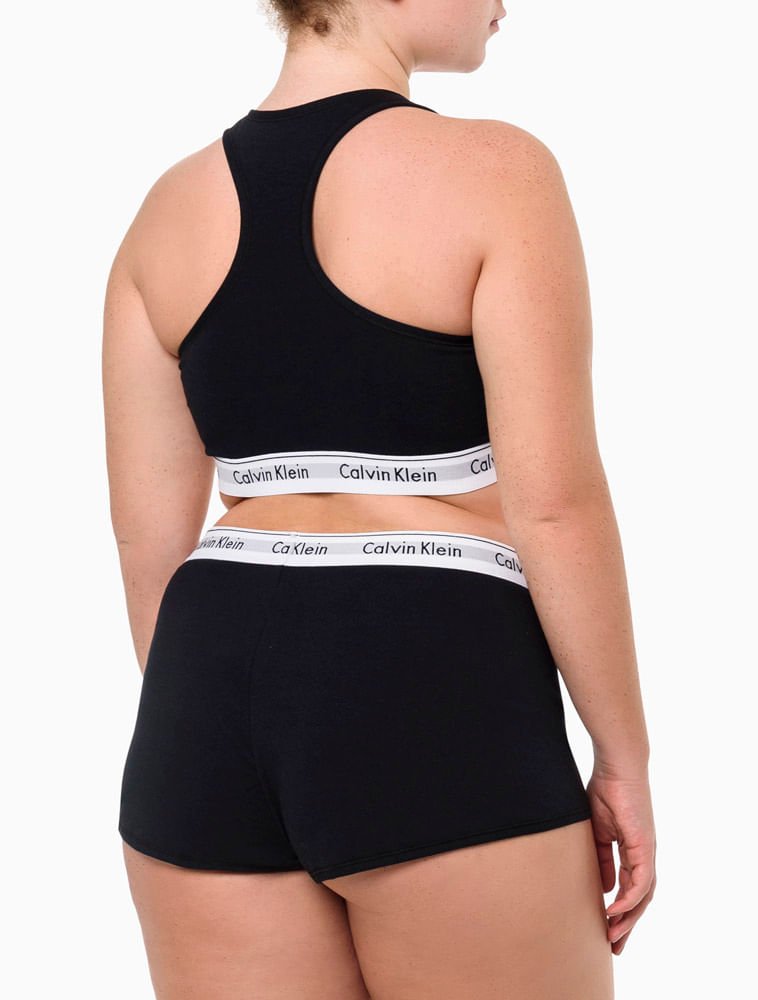 Top Feminino Nadador Elástico Com Logo Plus Size Underwear Calvin