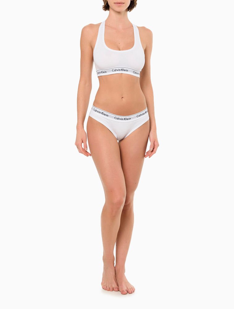 Calcinha Tanga Modern Cotton Underwear Calvin Klein - Branco Branco 3