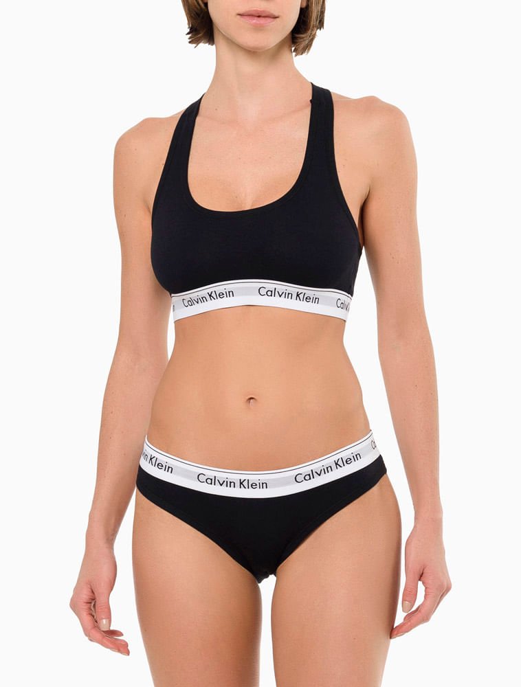 Calcinha Tanga Modern Cotton Underwear Calvin Klein - Preto