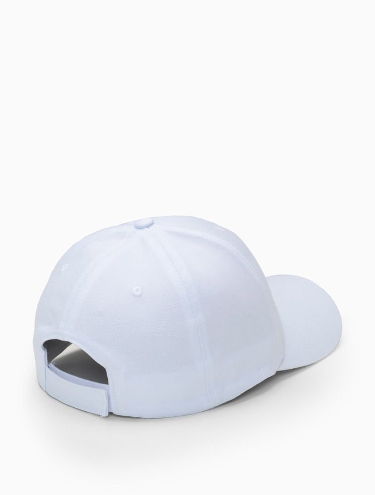 Boné Masculino de Sarja Aba Curva Estampa Logo em Silk Calvin Klein Jeans - Branco Branco 2