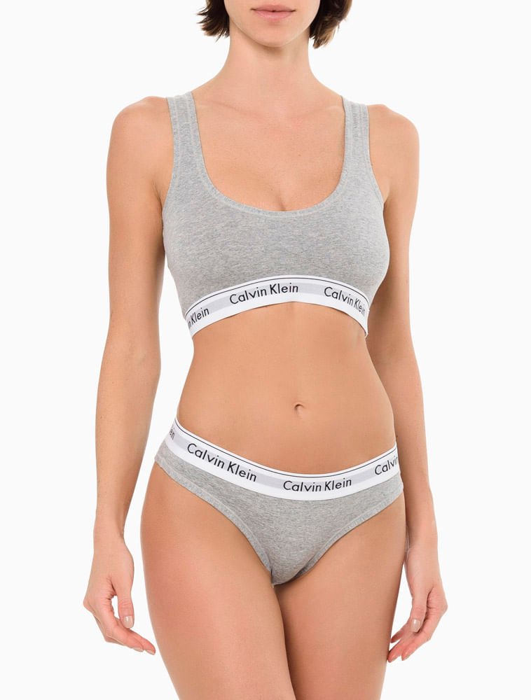 Calcinha Tanga Modern Cotton Underwear Calvin Klein - Mescla