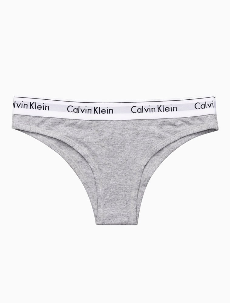 Calcinha Tanga Modern Cotton Underwear Calvin Klein - Mescla Cinza 4
