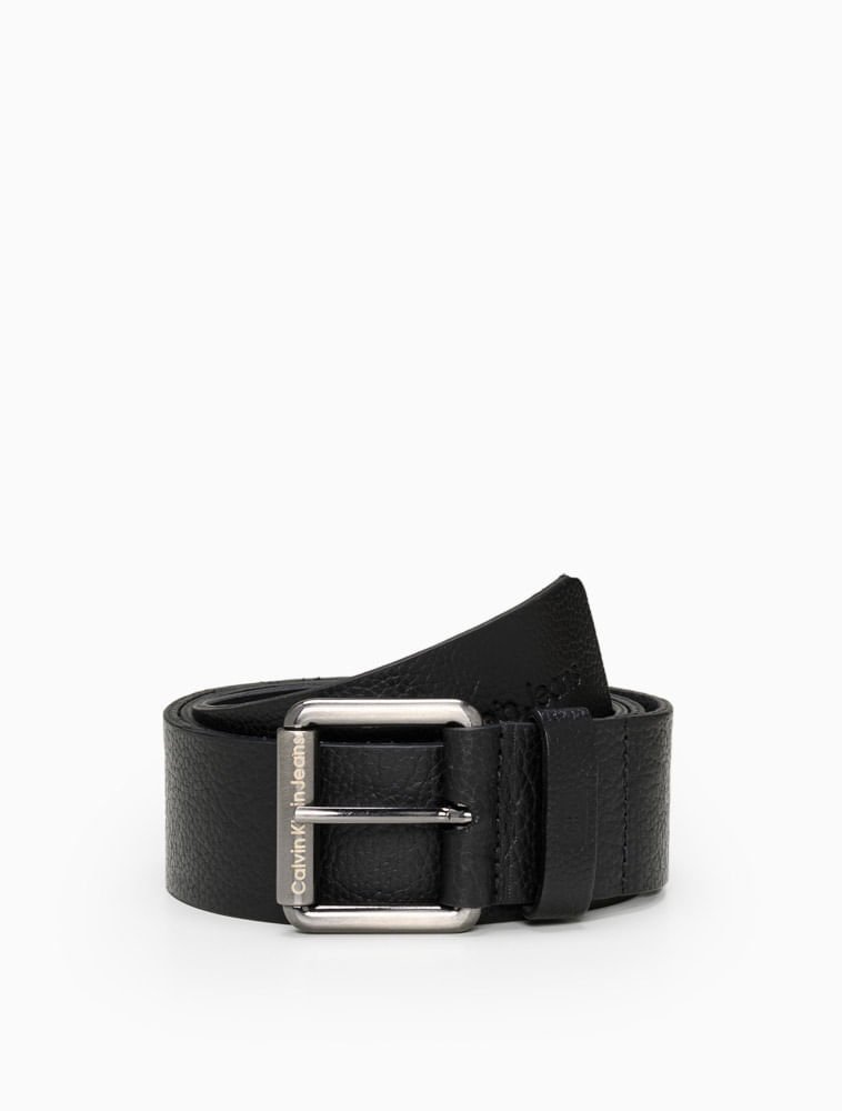 Cinto Masculino de Couro Estampa Relevo Calvin Klein Jeans - Preto