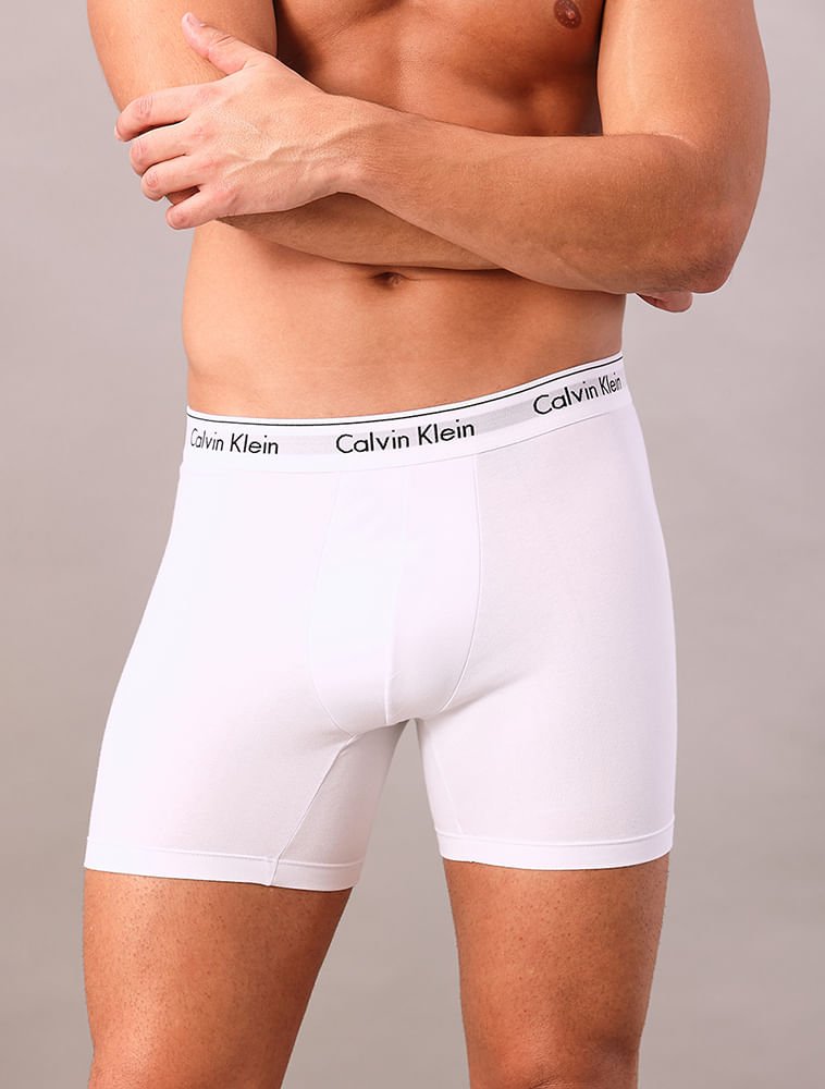 Underwear Boxer Básica Elástico Com Logo Cueca Calvin Klein - Branco Branco 3