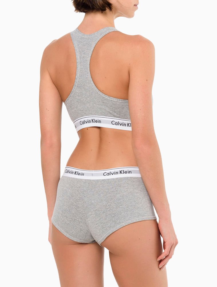 Boyshort Modern Cotton Calvin Klein Underwear - Mescla Cinza 3