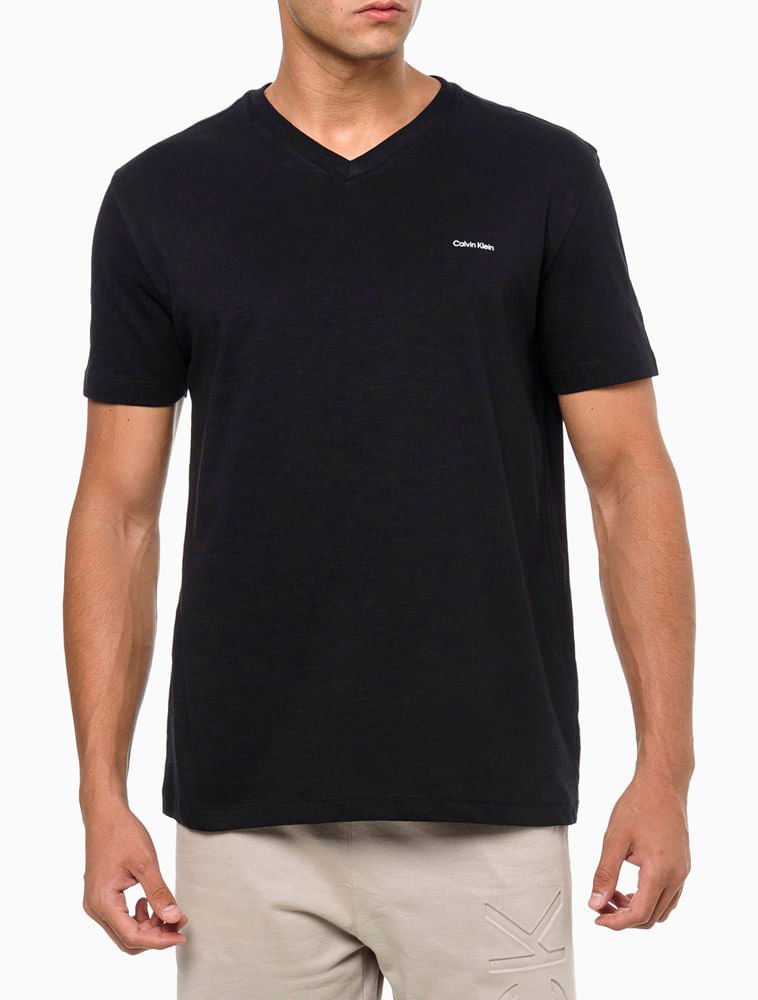 Camiseta Masculina Slim Flamê Calvin Klein - Preto