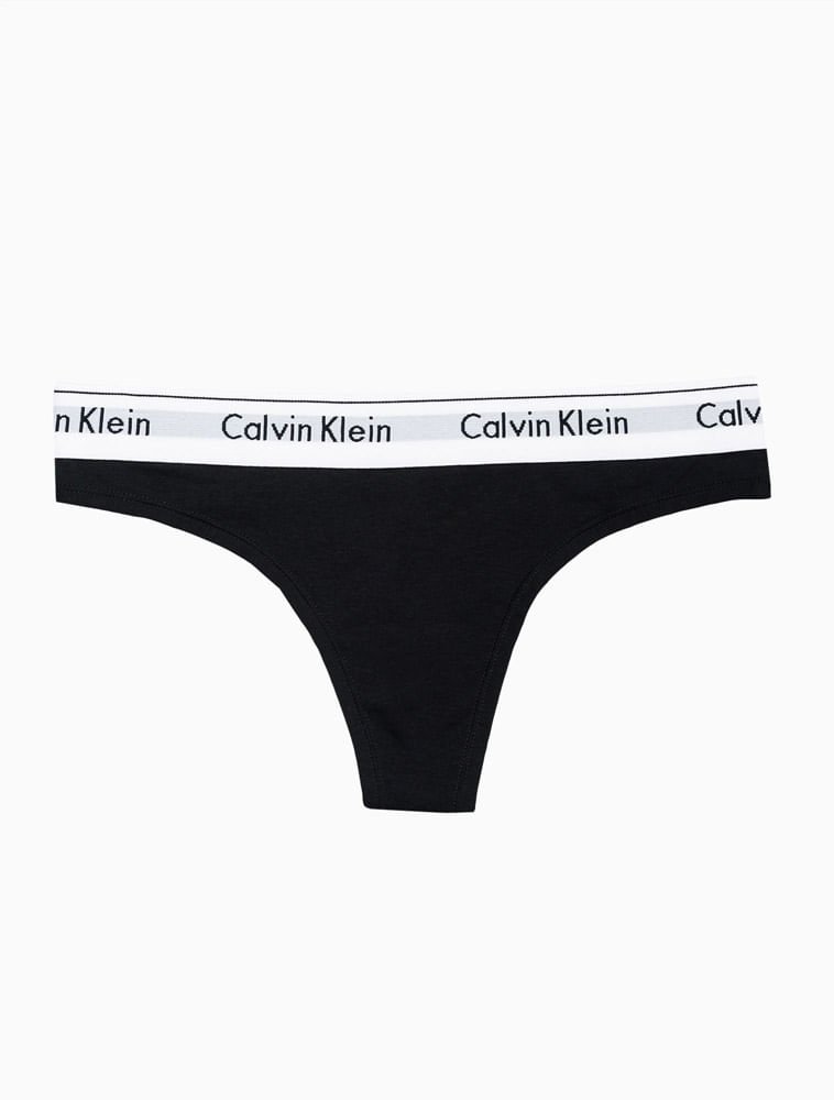 Calcinha Fio Dental de Algodão Underwear Calvin Klein - Preto Preto 4