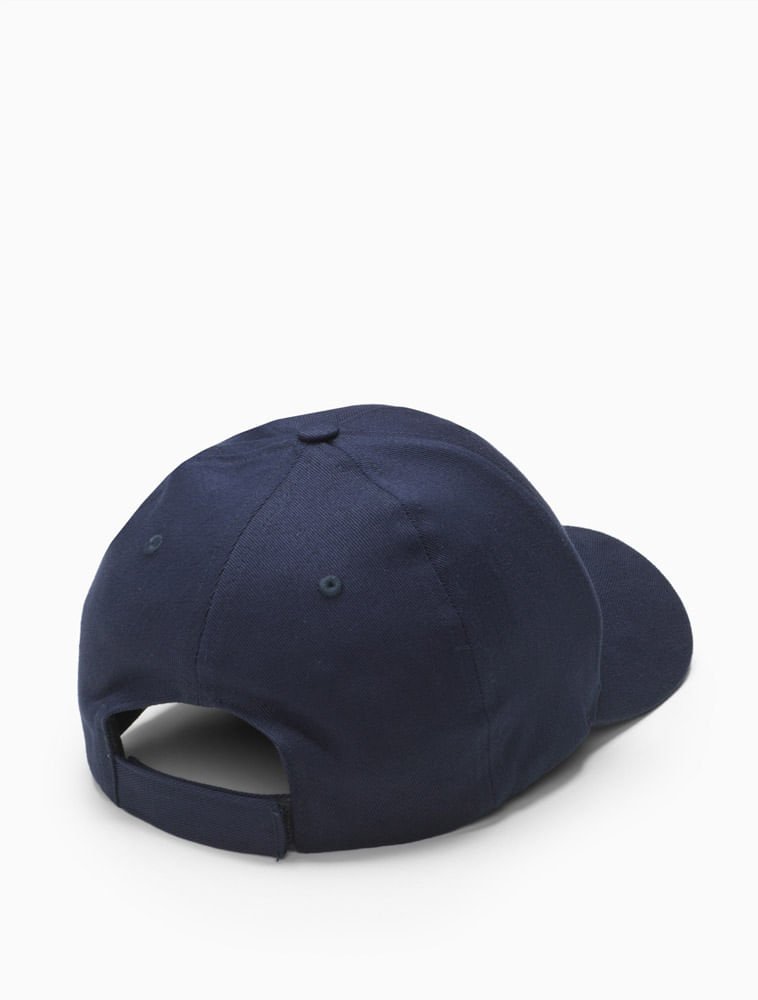 Boné Infantil Masculino de Sarja Aba Curva Estampa Logo Calvin Klein Jeans - Azul Marinho Azul 2