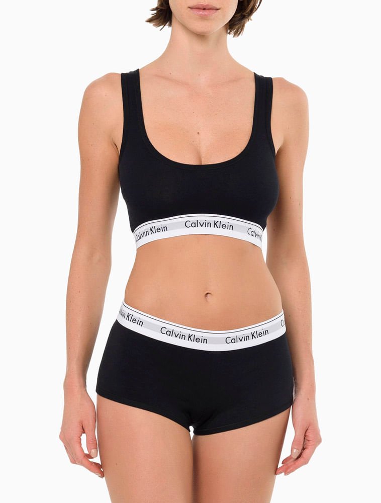 Boyshort Modern Cotton Calvin Klein Underwear - Preto