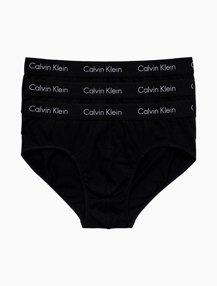 Kit 3 Cuecas Brief Clássica Cintura Baixa Calvin Klein Underwear - Preto Preto 1