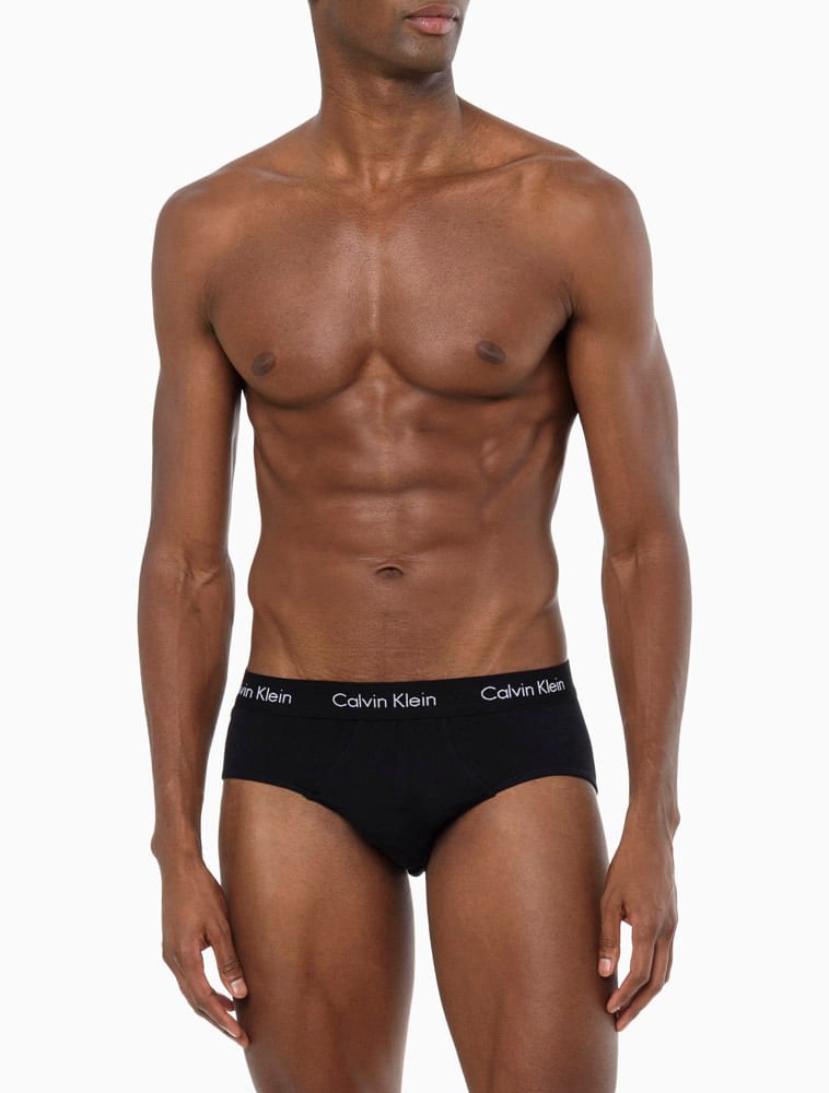 Kit 3 Cuecas Brief Clássica Cintura Baixa Calvin Klein Underwear - Preto Preto 2