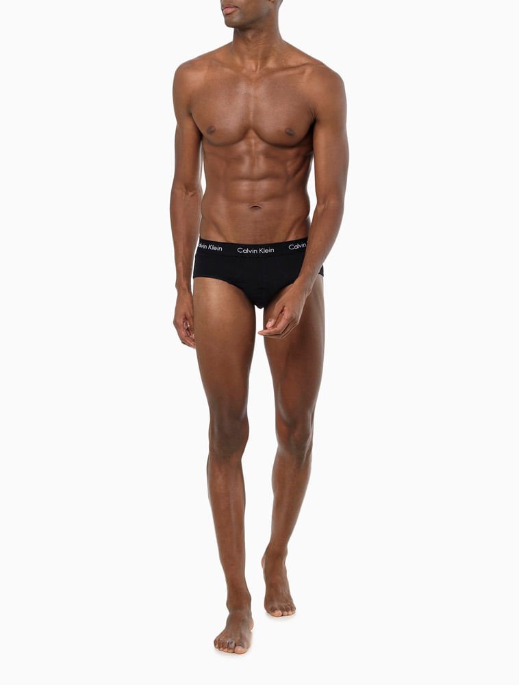 Kit 3 Cuecas Brief Clássica Cintura Baixa Calvin Klein Underwear - Preto Preto 3