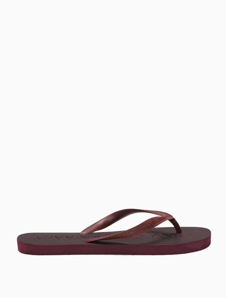 Chinelo Masculino Baixo Relevo Calvin Klein Jeans - Bordo Marrom 1