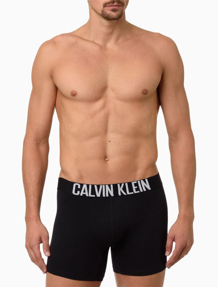 Kit 2 Cuecas Boxer Cotton Intense Power Calvin Klein Underwear - Preto