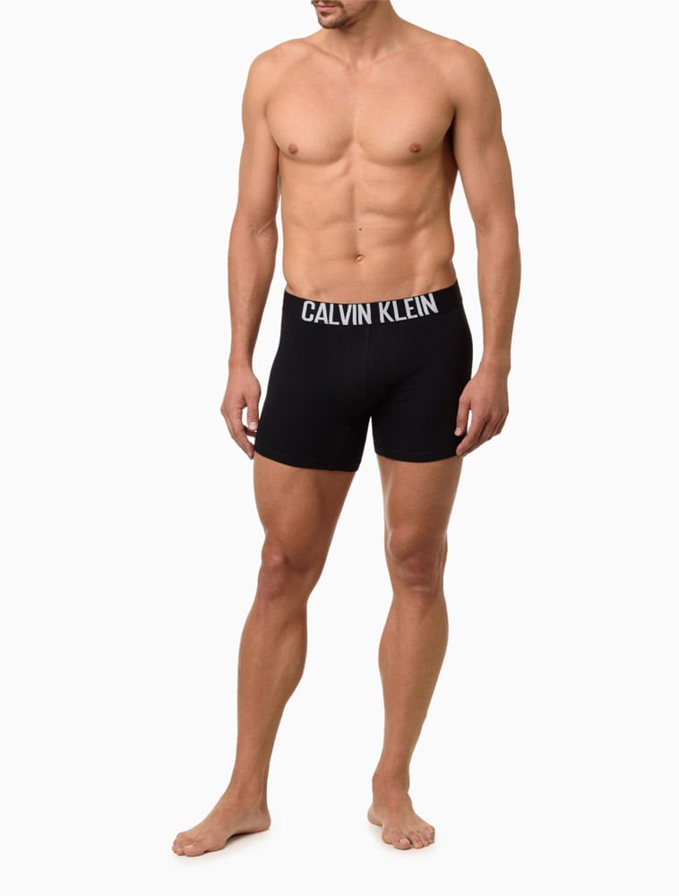 Kit 2 Cuecas Boxer Cotton Intense Power Calvin Klein Underwear - Preto Preto 2