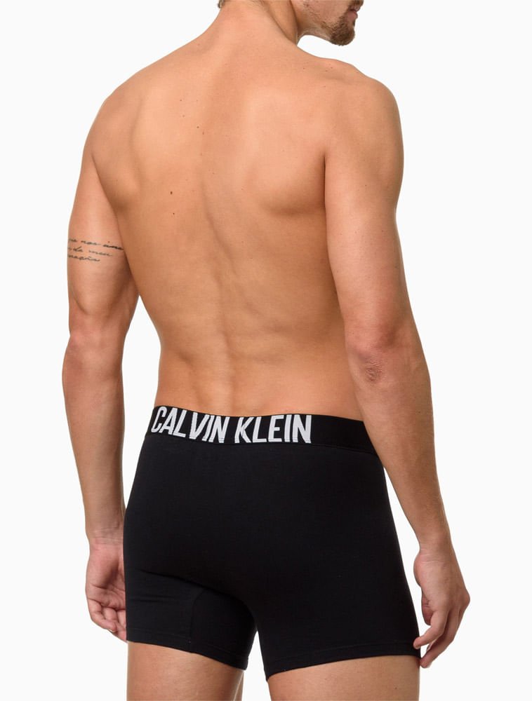 Kit 2 Cuecas Boxer Cotton Intense Power Calvin Klein Underwear - Preto Preto 3