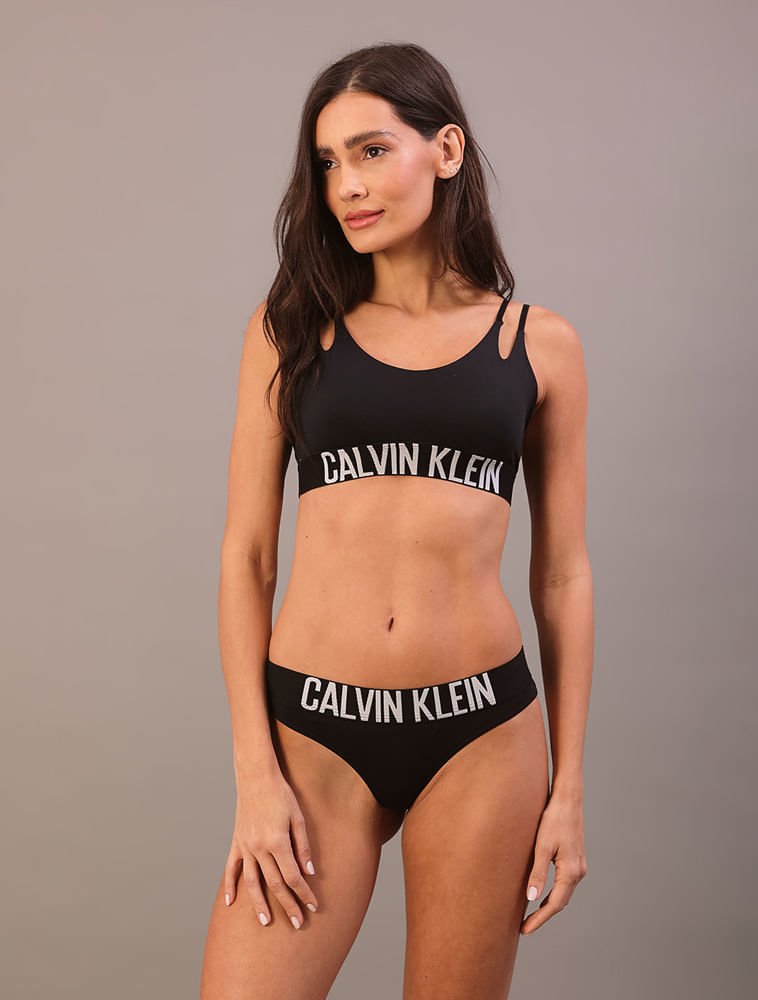 Calcinha Tanga Micro Intense Power Calvin Klein Underwear - Preto Preto 2
