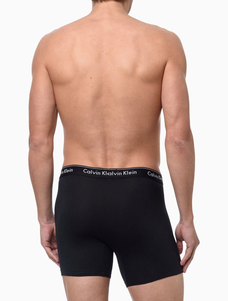 Cueca Boxer Básica Elástico Logo - Preto Preto 3