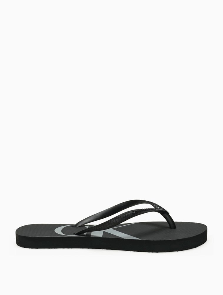 Chinelo Feminino Logo Corrido Calvin Klein Jeans - Preto