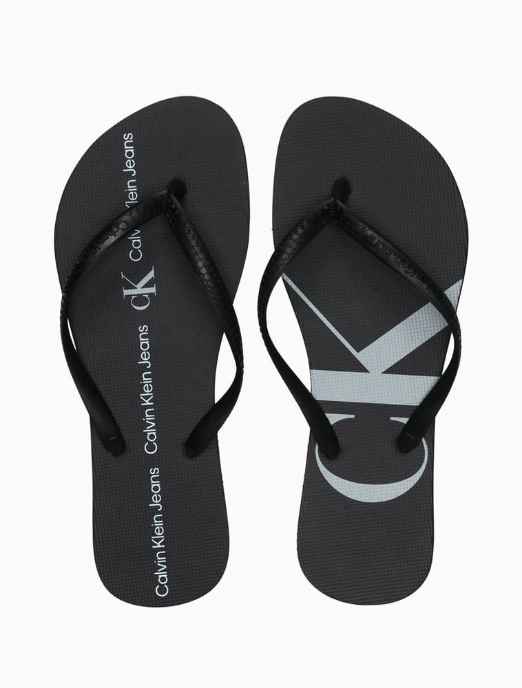 Chinelo Feminino Logo Corrido Calvin Klein Jeans - Preto Preto 2