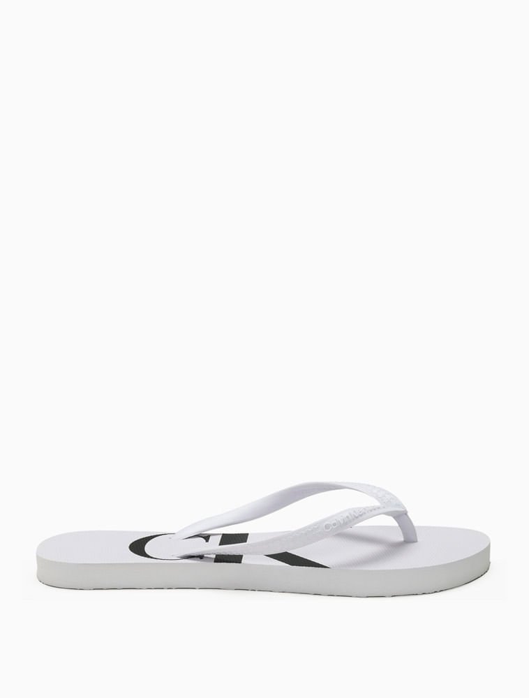 Chinelo Feminino Logo Corrido Calvin Klein Jeans - Branco 2